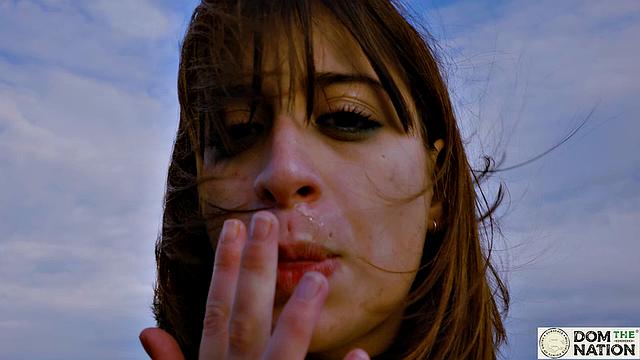 Submissive foot licking and ass by the sea