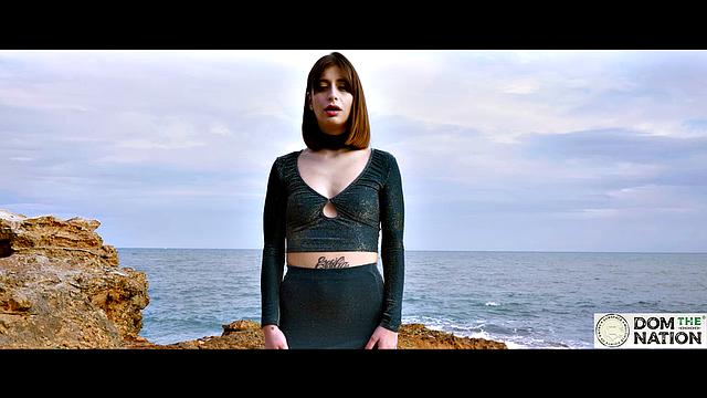 Submissive foot licking and ass by the sea