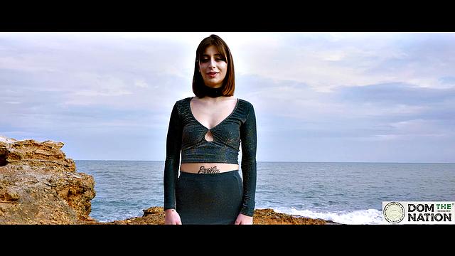 Submissive foot licking and ass by the sea