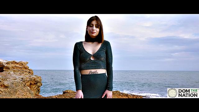 Submissive foot licking and ass by the sea