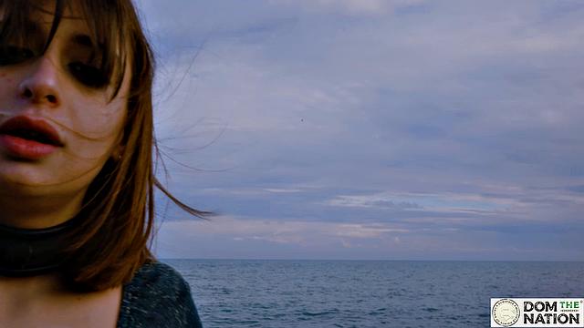 Submissive foot licking and ass by the sea