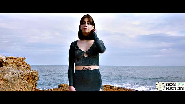 Submissive foot licking and ass by the sea