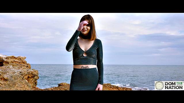 Submissive foot licking and ass by the sea