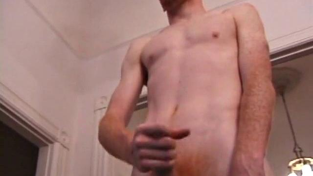 This redhead boy gets naked and lubes his hardening cock. Then Tristian gives himself a good stroking, edging himself a few times, before pumping his load onto a glass table.