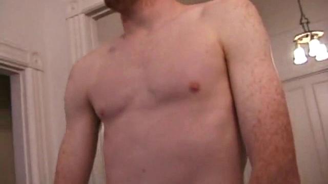 This redhead boy gets naked and lubes his hardening cock. Then Tristian gives himself a good stroking, edging himself a few times, before pumping his load onto a glass table.