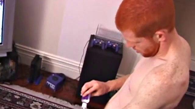 This redhead boy gets naked and lubes his hardening cock. Then Tristian gives himself a good stroking, edging himself a few times, before pumping his load onto a glass table.