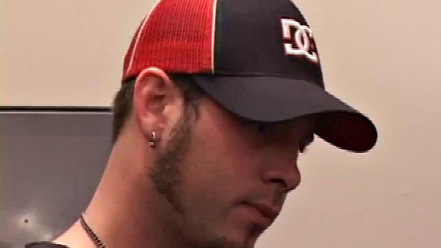 Pierced punk Elijah Mageddon goes to work on his cock. After stroking his stiff dick to the porn video, he pumps out his warm cum load onto the skateboard.