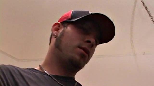 Pierced punk Elijah Mageddon goes to work on his cock. After stroking his stiff dick to the porn video, he pumps out his warm cum load onto the skateboard.