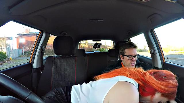 Redhead tattooed slut craves a massive cock for her wild work fantasies