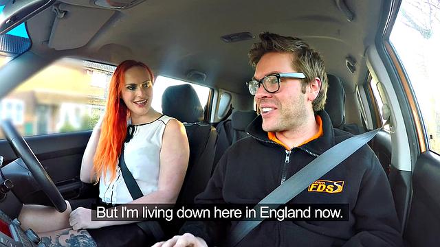 Redhead tattooed slut craves a massive cock for her wild work fantasies