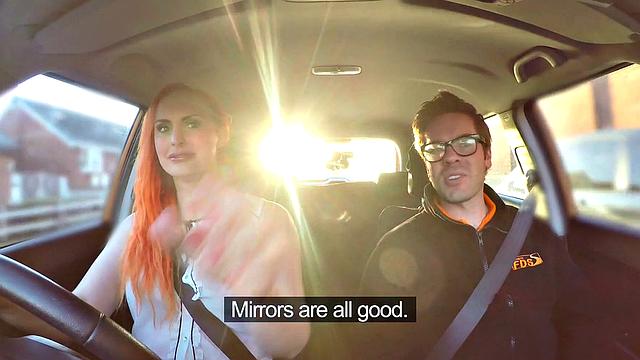 Redhead tattooed slut craves a massive cock for her wild work fantasies