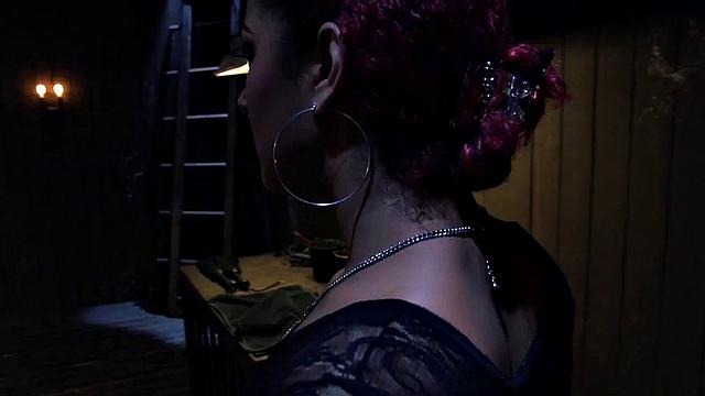 Ballgagged BDSM sub gets whipped by master and dominant