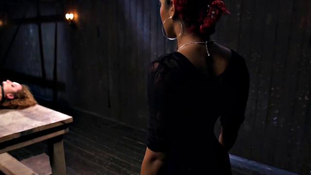 Ballgagged BDSM sub gets whipped by master and dominant