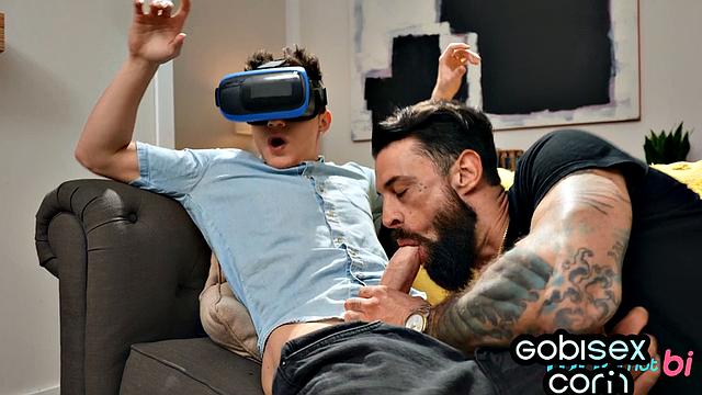 Perky bi unicorn hosting trio