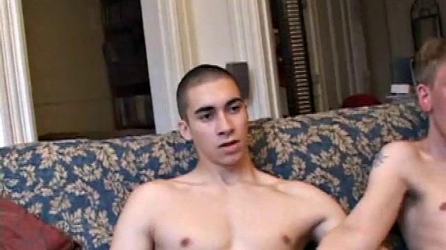 Levi puts in a porn video and the boys settle into the sofa and go to work on their cocks. They stroke solo for a while, until Liam gets brave and leans over ontp Levi's formidable dick.