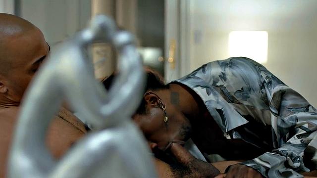 Black gay duo enjoy barebacking their hairy assholes