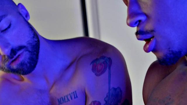 Inked jock tugs BBC before barebacking erotic couple