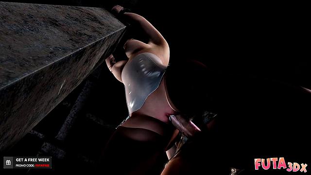 Futa3dX - Busty Futa Blonde Face Fucks Brunette's Mouth