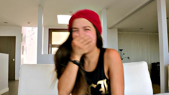 Latina with a bald pussy gets a mouthful of doggystyle & handjob in POV