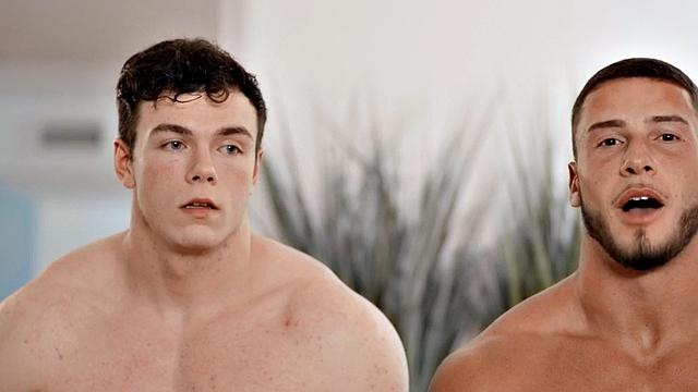 Slowburn jock analpleasing hunk lover on the bed