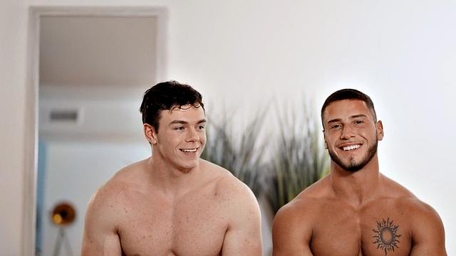 Slowburn jock analpleasing hunk lover on the bed