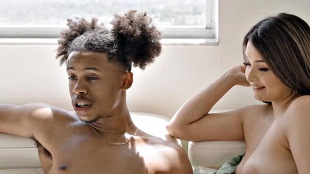 Short black guy banging naughty bae after deepthroat