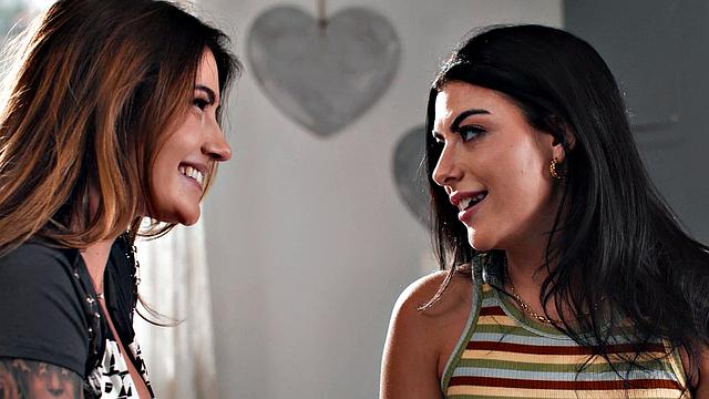 LEZ BE BAD - Nerdy Gal Ritchie Has ROUGH SCISSORING With Stepsister's Bestie Adria Rae