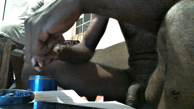 A black babe take it in the ass outdoors in Texas!