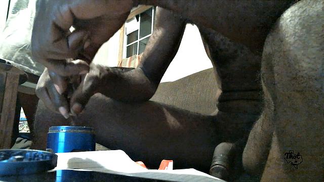 A black babe take it in the ass outdoors in Texas!