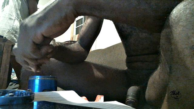 A black babe take it in the ass outdoors in Texas!