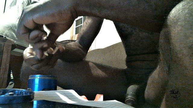 A black babe take it in the ass outdoors in Texas!