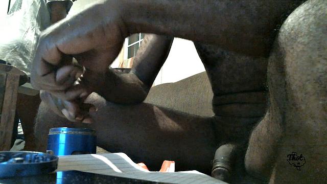 A black babe take it in the ass outdoors in Texas!