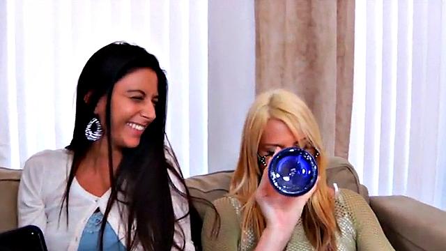 Strapon dominas humiliating sub pegging his ass