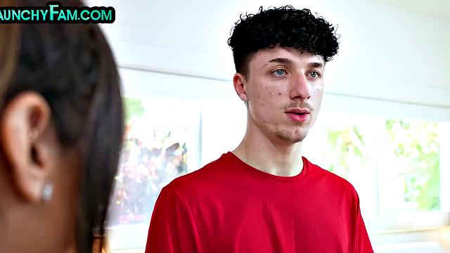 Curvy Stepsis bounces on Stepbros's cock while dirty talking