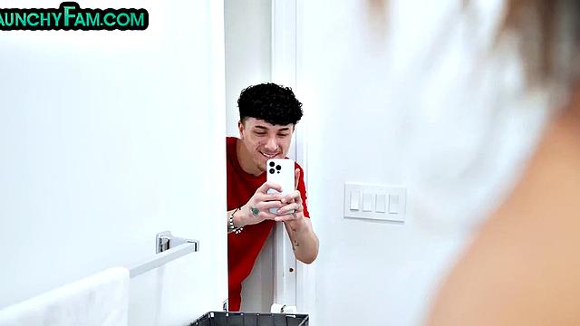 Curvy Stepsis bounces on Stepbros's cock while dirty talking