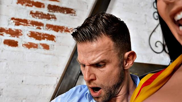 Big-titted babes rough pussy bouncing