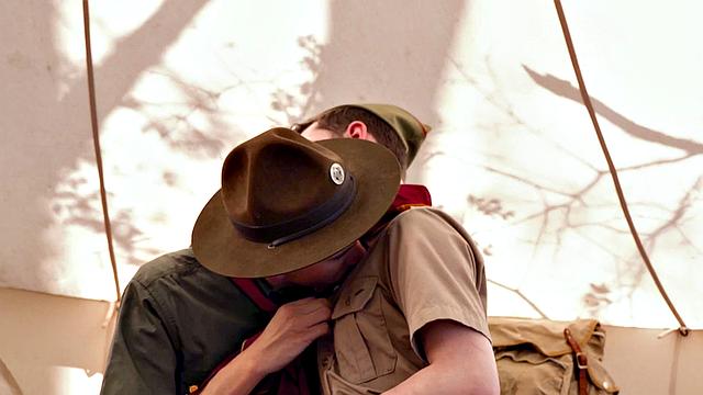 Naughty scoutbarebacks teach skinny novice the art of ass fucking outdoors