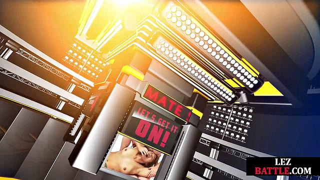 Ebony wrestler gets dominated by blondie