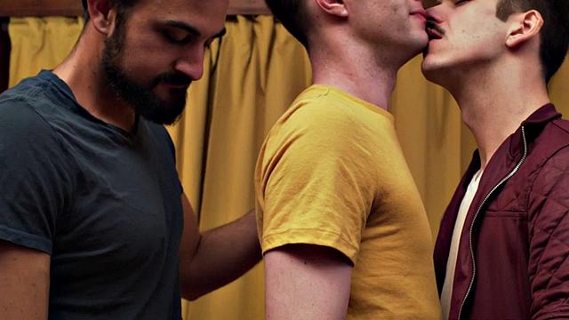 Hairy chest stepdaddy 3some with stepson and his BF