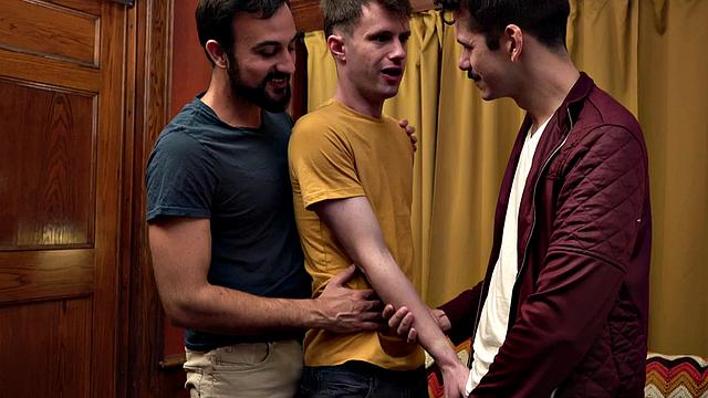 Hairy chest stepdaddy 3some with stepson and his BF