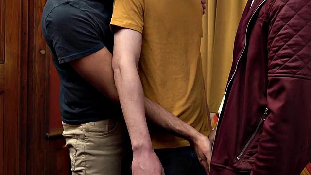 Hairy chest stepdaddy 3some with stepson and his BF