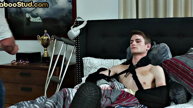 Taboo stepdaddy bareback bangs 21yo stepson's asshole