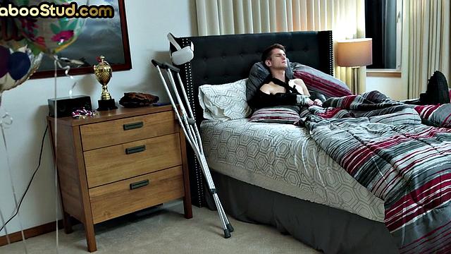 Taboo stepdaddy bareback bangs 21yo stepson's asshole