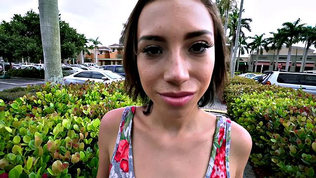 Watch Amber Fucked in POV outside & gives mind-blowing handjobs
