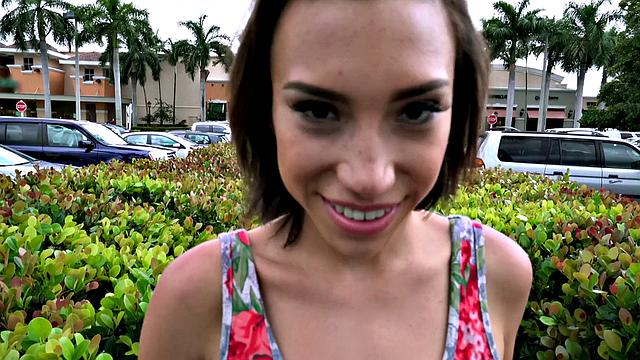 Watch Amber Fucked in POV outside & gives mind-blowing handjobs