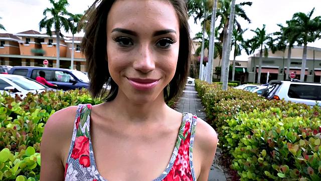 Watch Amber Fucked in POV outside & gives mind-blowing handjobs