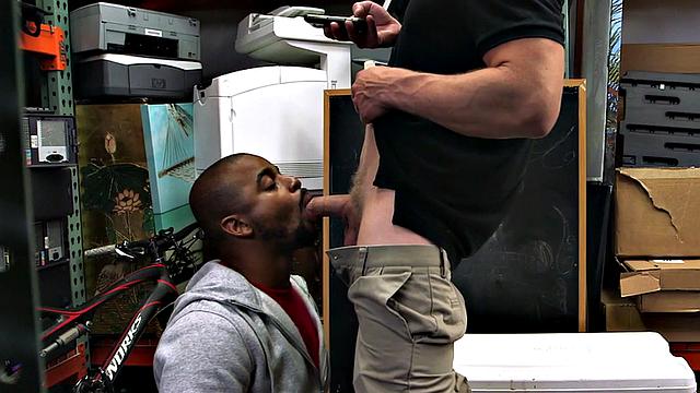 IR office 3some banging for horny black pawn