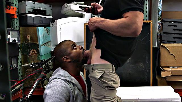 IR office 3some banging for horny black pawn