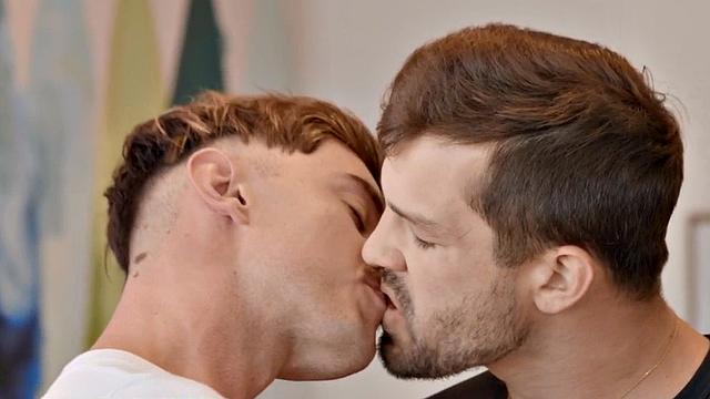 Tattooed jock barebacks bottom BF till cumshot