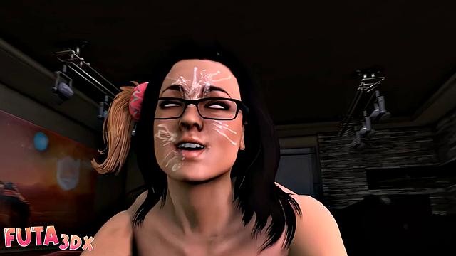 Futa3dX - Futa Foursome With Blonde Fucked In All Possible Holes